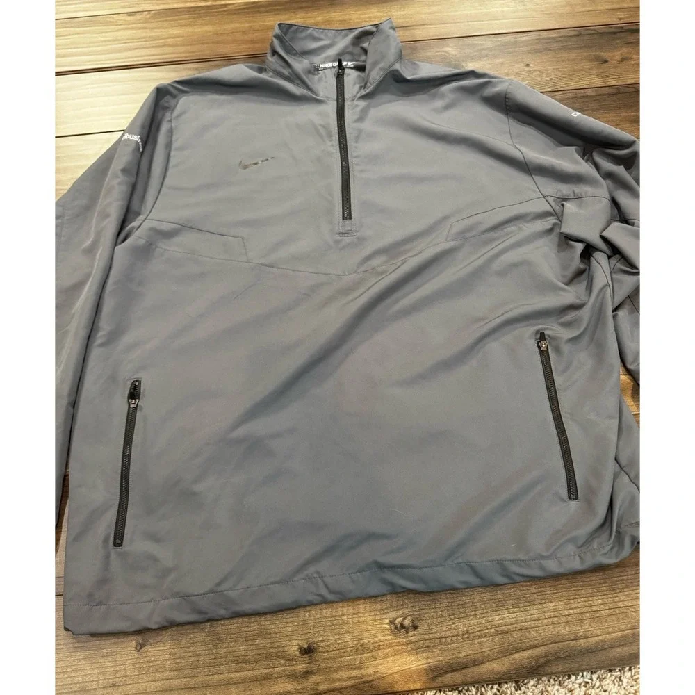Nike Golf Windbreaker Men's 2XL Gray Dry Fit 1/4 Zip Windbreaker 578675-021
